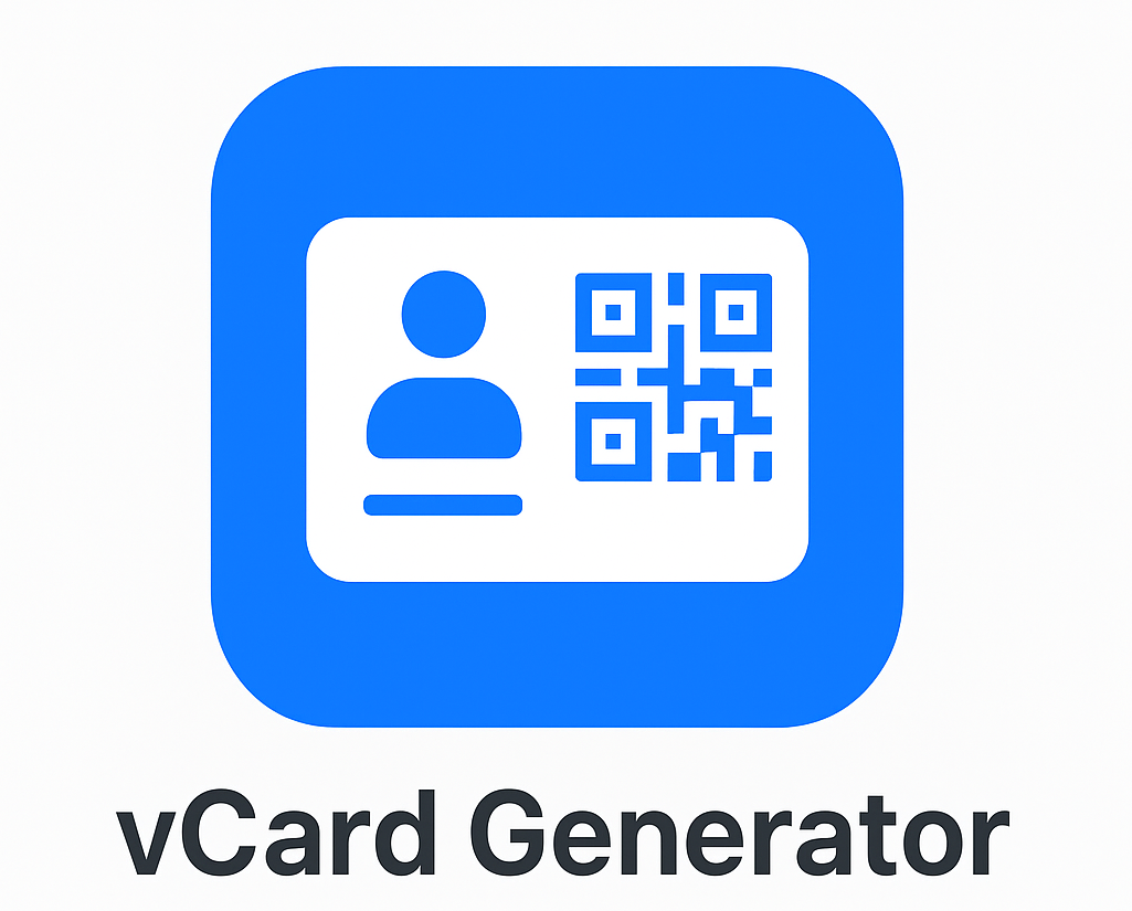 vCard Generator logo, stylized letter V with QR code elements